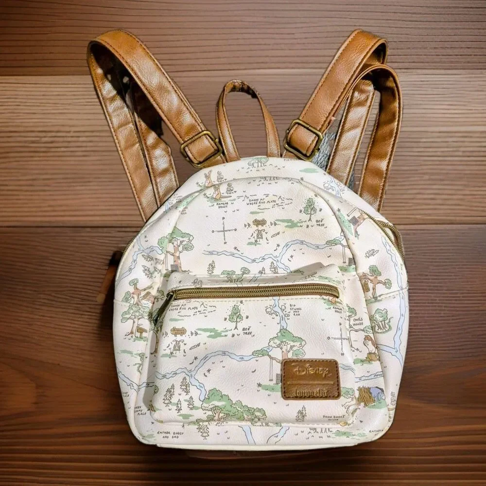 Loungefly Disney Winnie The Pooh Hundred Acre Wood Map Mini Backpack Rare *Read*